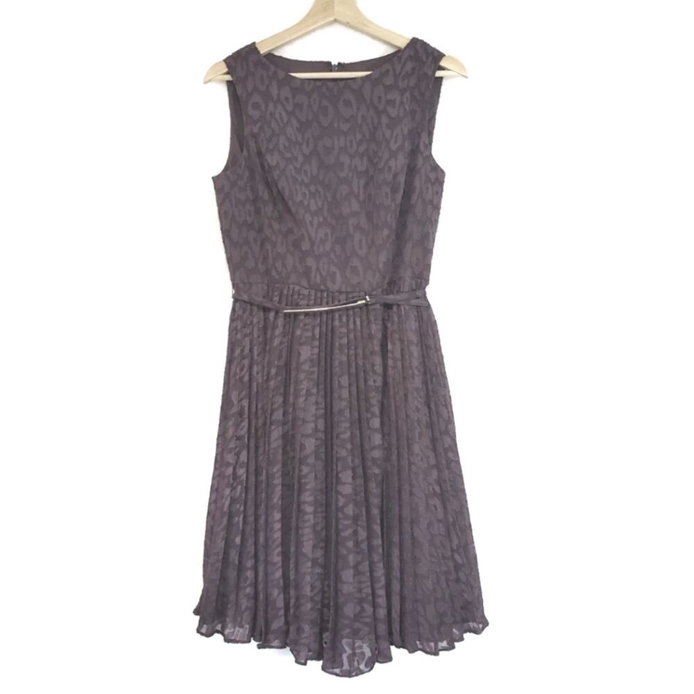 Adrianna Papell | Textured Pattern Belted Dress